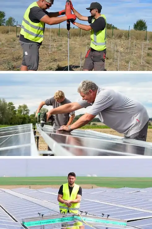 PEG system installation work across three stages